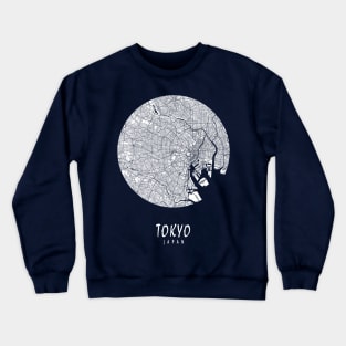 Tokyo, Japan City Map - Full Moon Crewneck Sweatshirt